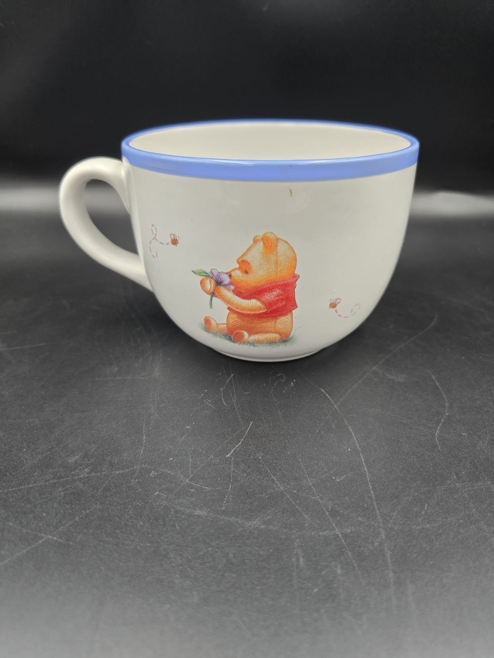 Disney White Mug with Blue Rim and Winnie the Pooh Illustration